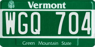 VT license plate WGQ704