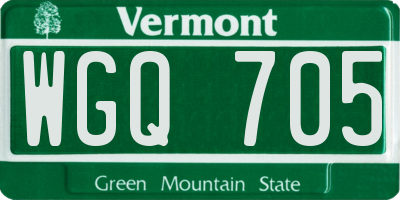 VT license plate WGQ705