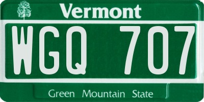 VT license plate WGQ707