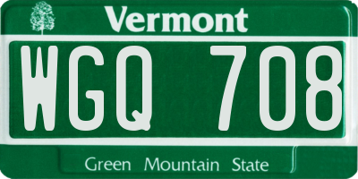 VT license plate WGQ708