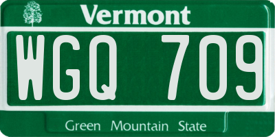 VT license plate WGQ709