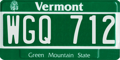 VT license plate WGQ712