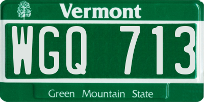 VT license plate WGQ713