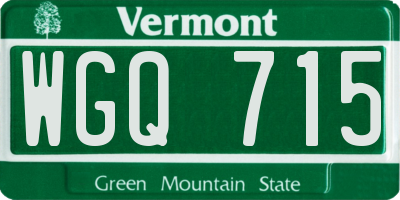 VT license plate WGQ715