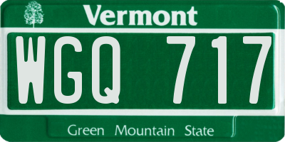 VT license plate WGQ717