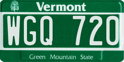 VT license plate WGQ720