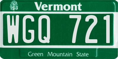 VT license plate WGQ721