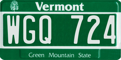 VT license plate WGQ724