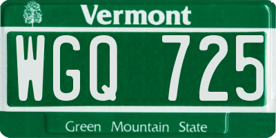 VT license plate WGQ725