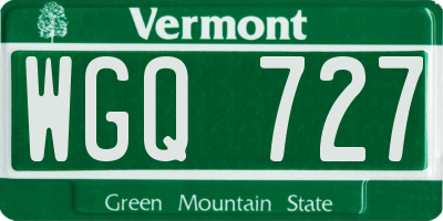 VT license plate WGQ727