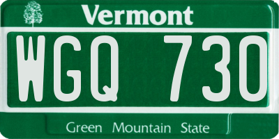 VT license plate WGQ730