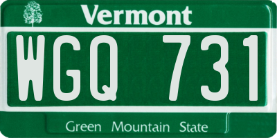 VT license plate WGQ731