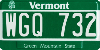 VT license plate WGQ732