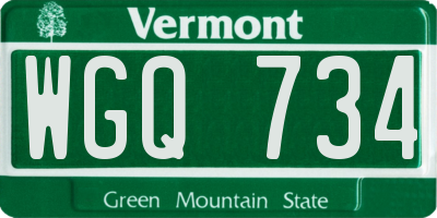 VT license plate WGQ734