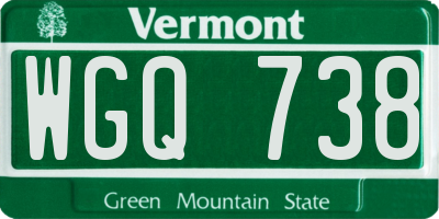 VT license plate WGQ738