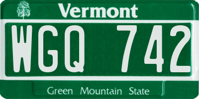 VT license plate WGQ742