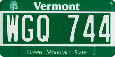VT license plate WGQ744