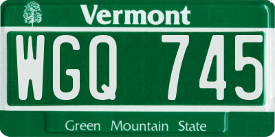 VT license plate WGQ745