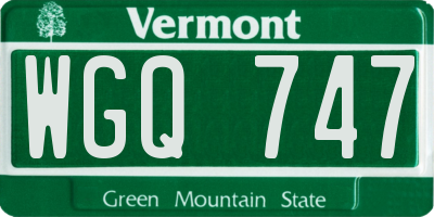 VT license plate WGQ747