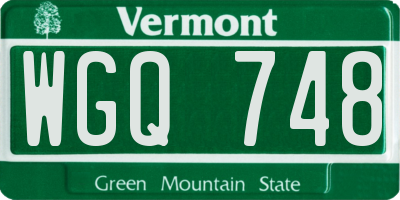 VT license plate WGQ748