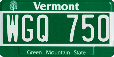 VT license plate WGQ750