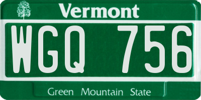VT license plate WGQ756