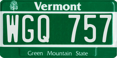 VT license plate WGQ757
