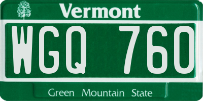 VT license plate WGQ760