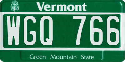 VT license plate WGQ766