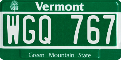 VT license plate WGQ767