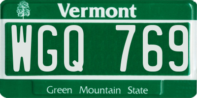 VT license plate WGQ769
