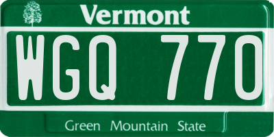 VT license plate WGQ770