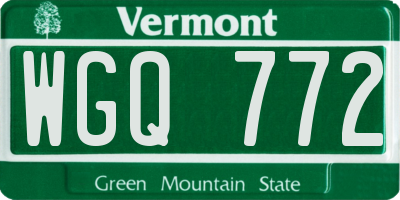 VT license plate WGQ772