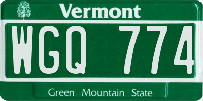 VT license plate WGQ774