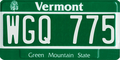 VT license plate WGQ775