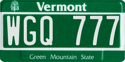 VT license plate WGQ777