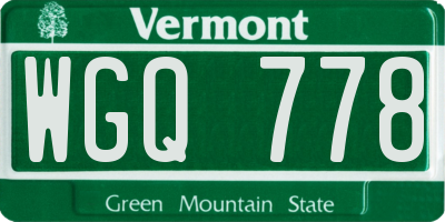 VT license plate WGQ778