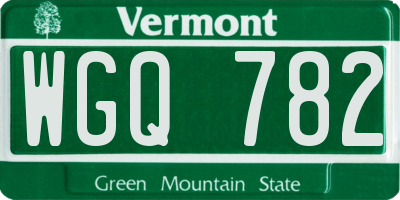 VT license plate WGQ782
