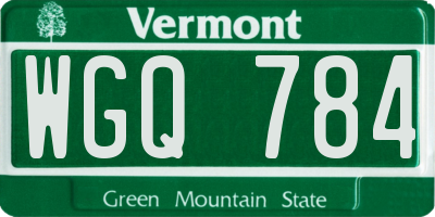 VT license plate WGQ784