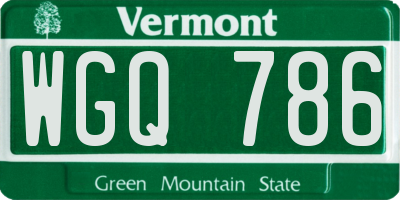 VT license plate WGQ786
