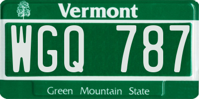 VT license plate WGQ787