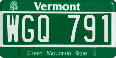VT license plate WGQ791