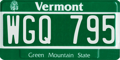 VT license plate WGQ795
