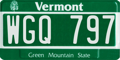 VT license plate WGQ797