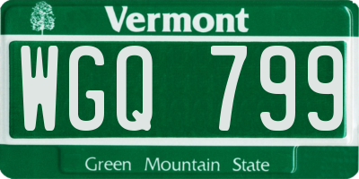 VT license plate WGQ799
