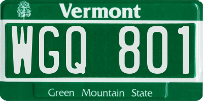 VT license plate WGQ801