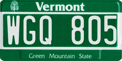 VT license plate WGQ805