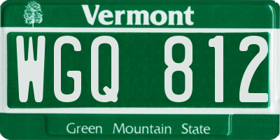 VT license plate WGQ812