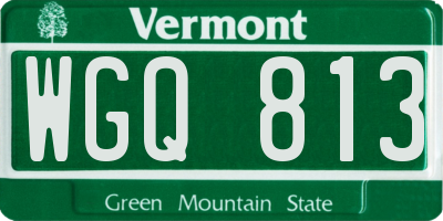 VT license plate WGQ813