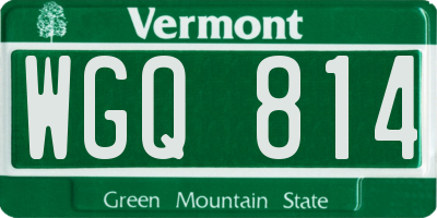 VT license plate WGQ814